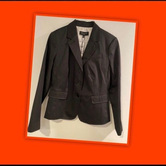 TALBOTS SHINY BLACK BLAZER JACKET 10 - Picture 1 of 5